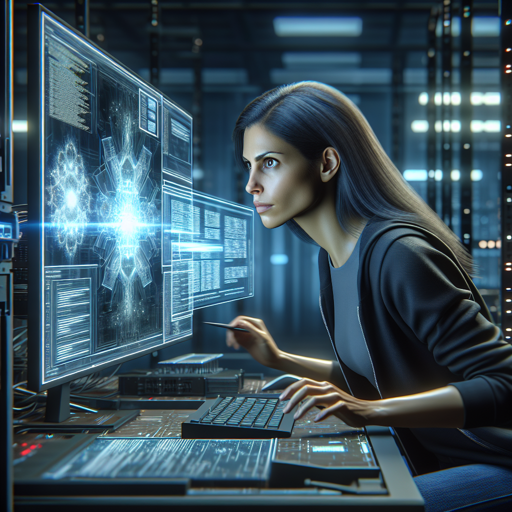 Beskrivelse af et foto til artiklen:

Et hyperrealistisk billede af en dataspecialist, omgivet af avanceret teknologisk udstyr, der arbejder energisk på en computer med komplekse algoritmer og avanceret software foran sig. Personen har intense koncentrationstræk i ansigtet, mens de manipulerer og analyserer store mængder data på skærmen. Omgivelserne er moderne og minimalistiske med skarpt fokus på teknologiens detaljer og avancerede grafiske brugergrænseflader. Fra skærmen udsender en blålig glød, der kaster et futuristisk skær over personens ansigt og omgivelser, hvilket afspejler den innovative og avancerede natur af generativ AI-teknologien, som har potentiale til at revolutionere softwareudvikling og kvalitetssikring.
